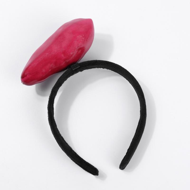 Креативные 3D-ободки для волос с овощами: Аксессуары для волос из моркови, перца, баклажана и зеленых овощей для женщин