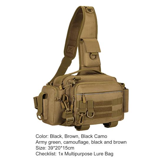 Рыболовная сумка Боковые карманы Затягивающийся шнурок Удобный Полезный Охотничий Аксессуар Инструмент Аксессуары для Рыболовства