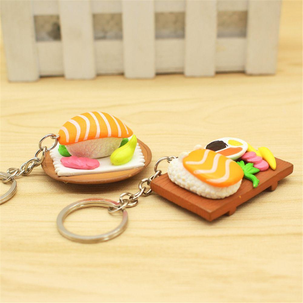 Креативные женские ломтики лосося милые суши цинковый сплав сумочка кулон ювелирные изделия брелок держатель для ключей брелок