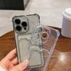 Прозрачный чехол-держатель с карманом для карт для iPhone 16 15 14 13 12 11 Pro Max Plus 13 Mini 16e Прозрачный кошелек Ударопрочный Мягкая крышка
