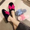Girls' Heart Bow Fluffy Slippers Women's 2025 Winter New Gentle Home Non-slip Versatile Cotton Slippers