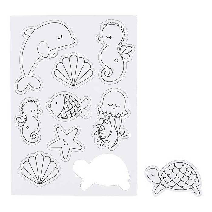 9 White Magnets To Decorate - Marine World