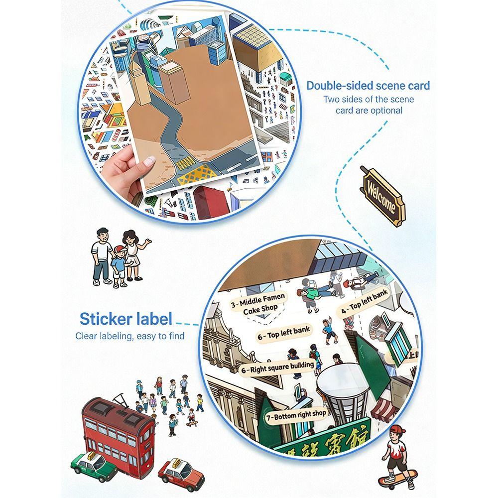 Kawaii Design 3D City Sticker DIY Design Festival Theme DIY Pocket Scene Special Economic Zone Landscape Sticker Festival Gift