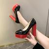 Женская обувь супервысокий каблук большого размера новая ненависть небо высокий мелкий рот остроносые туфли-лодочки официальная одежда профессиональная водонепроницаемая платформа высокий каблук