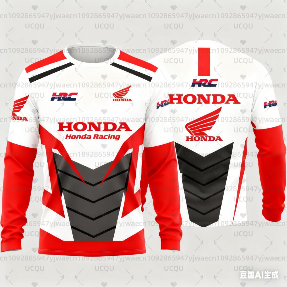 UNYDV1 Honda 26 New Summer Basic Shirt Summer Fashion Comfortable Trendy Cycling Quick-Dry Long Sleeve T-Shirt