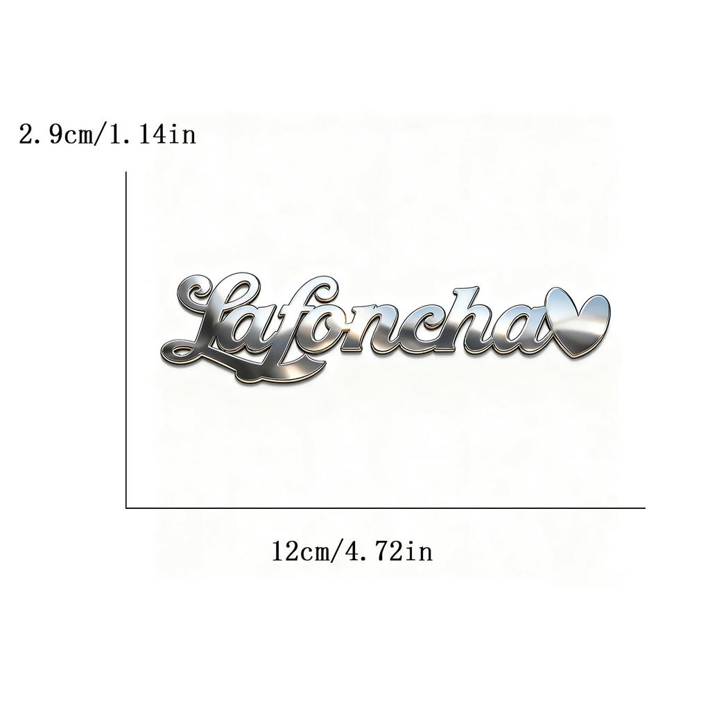 Stainless Steel Waterproof Custom Text Font 3d Metal Stickers Car Body Decal Creative DIY Decaration Silver Color Accessories