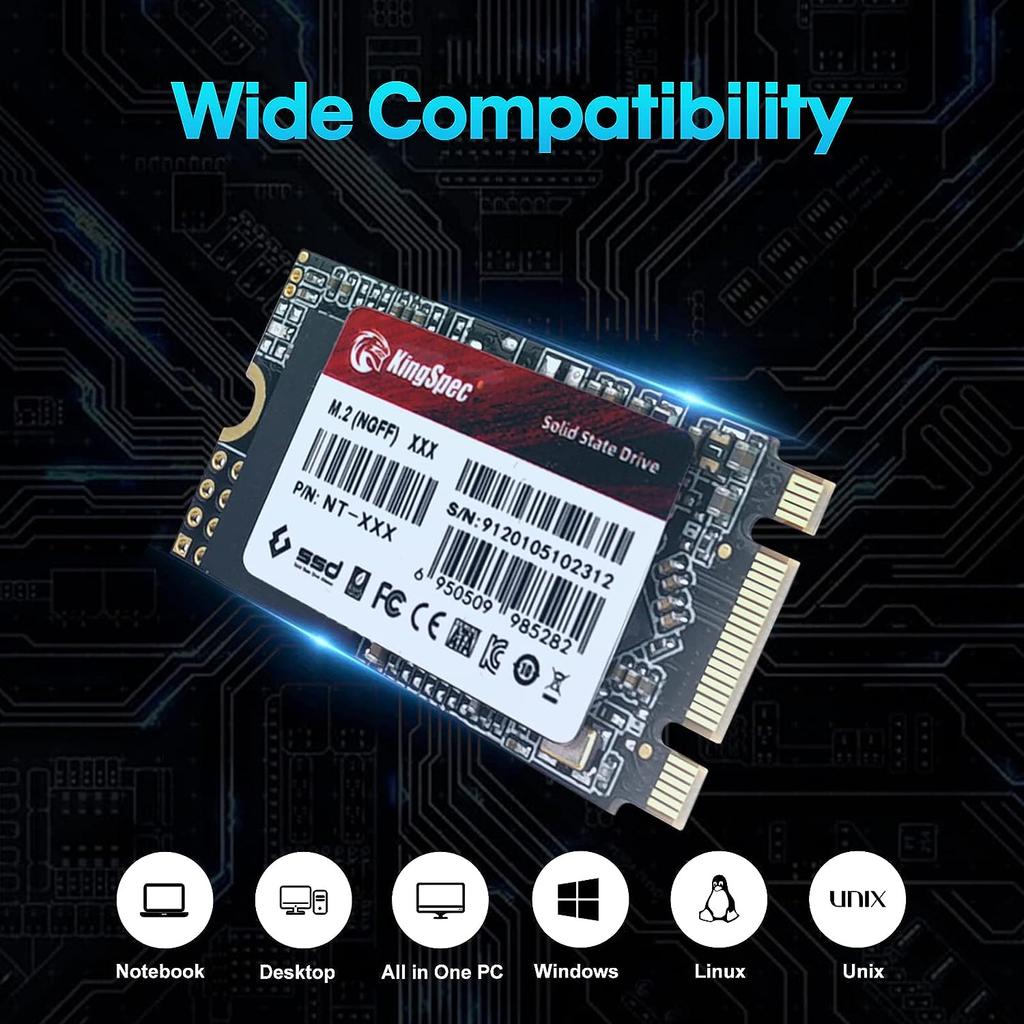 SSD KingSpec M.2 SATA NGFF 2242 Твердотельный накопитель Скорость чтения до 560 МБ/с Серия NT 2242