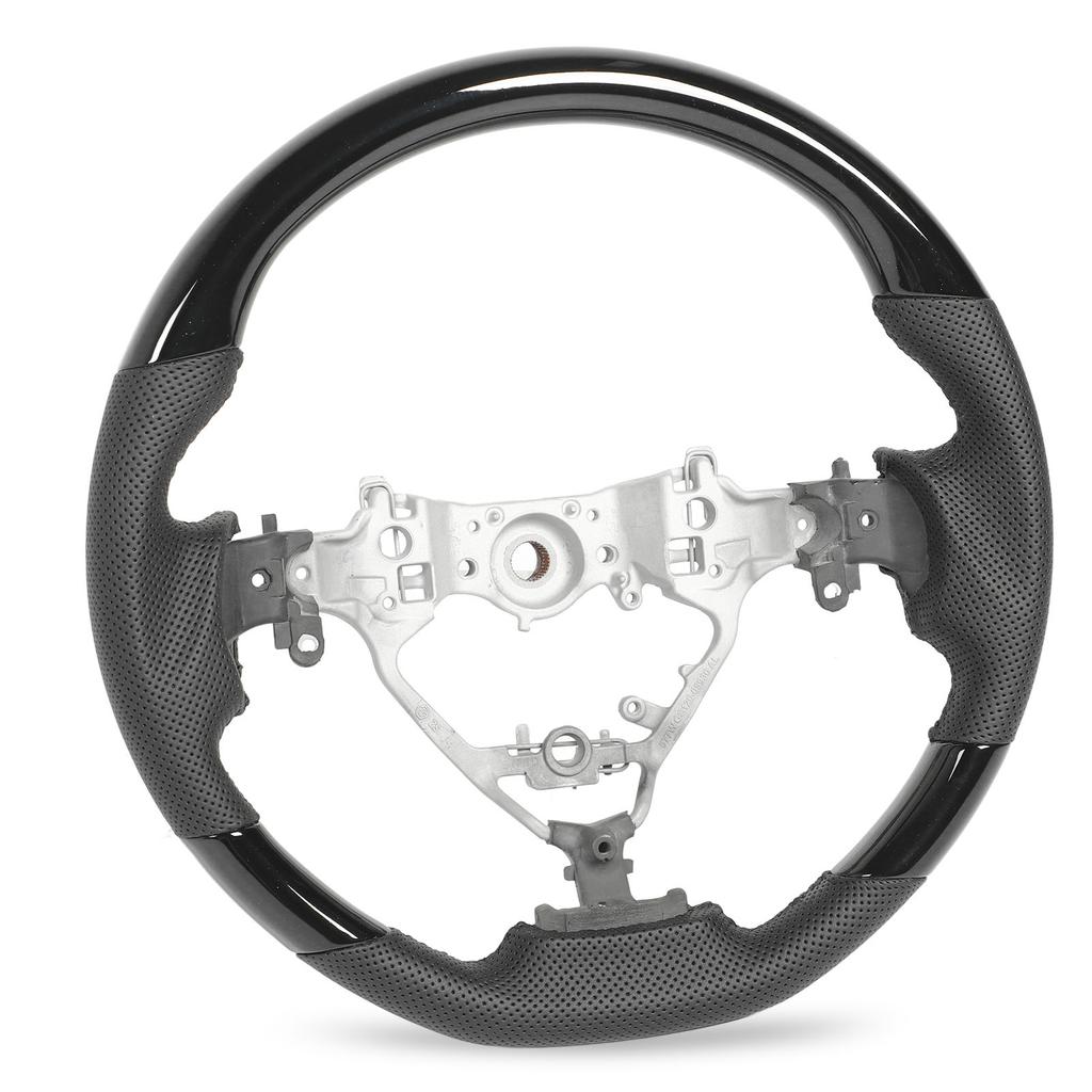 Hydro‑Dip Steering Wheel Perforated Leather for Highlander XU50 Harrier XU60 2014 to 2019 Glossy Black