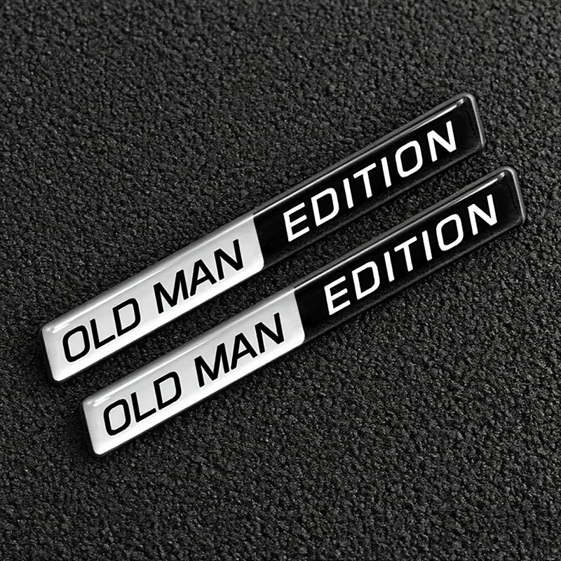 2pcs Old Man Edition 3D Emblem Sticker Badge Fender Funny Old Man Edition Decals Car Replacement Door Decoration for Universal