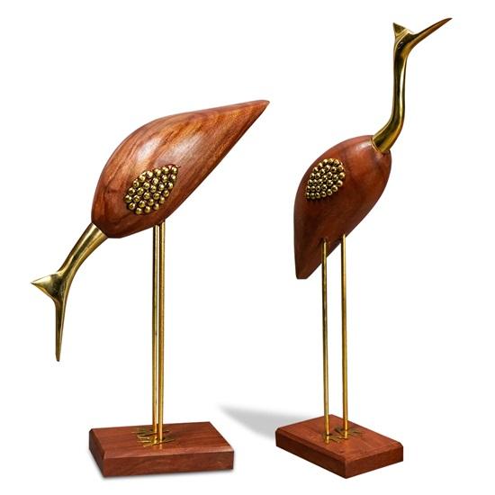 Скульптура пары лебедей Love Birds, стильный декоративный стол для домашнего офиса, дизайнерский экспонат для подарка темно-бордового цвета, набор из 2 шт.