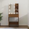 VidaXL Dressing Table with LED Cosmetic Table Storage Furniture Dressing Table with Mirror Bedroom Furniture Interior 820444