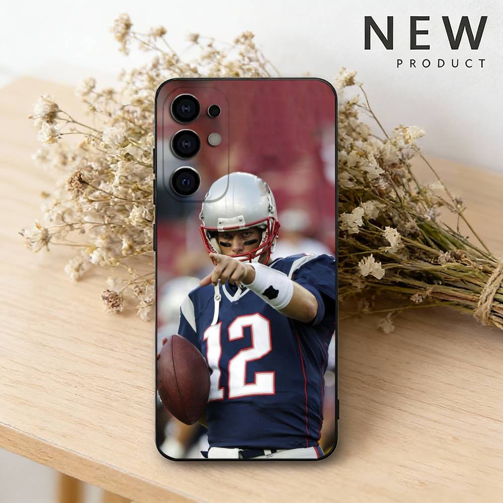 Чехол для телефона Rugby Tom B-Brady 12 для Samsung S26,25,24,23,22,30,21,10,9,Ultra,Plus,Lite Черный Мягкий Чехол