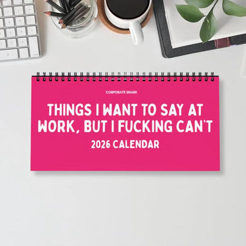 2026 Things I Want To Say At Work Desk Calendar, Funny Office Desktop Flip Calendar With Sarcastic Humorous Quotes