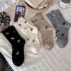 Ladies Autumn and Winter Warm New Simple Cartoon Lovely Wool Boneless Tube Pile Socks