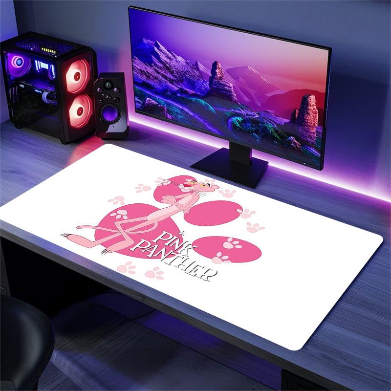 Pink Panther Mouse Pad, Large Gaming Desk Mat, Non-slip XXL Mousepad for Laptop & Tablet, Mini PC Playmat with Stitched Edges