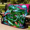 1pc Dragon Art Print Throw Blanket Polyester Fiber, Lightweight Flannel, Soft & Warm, All Season Use for Outdoor, Camping Digital Print