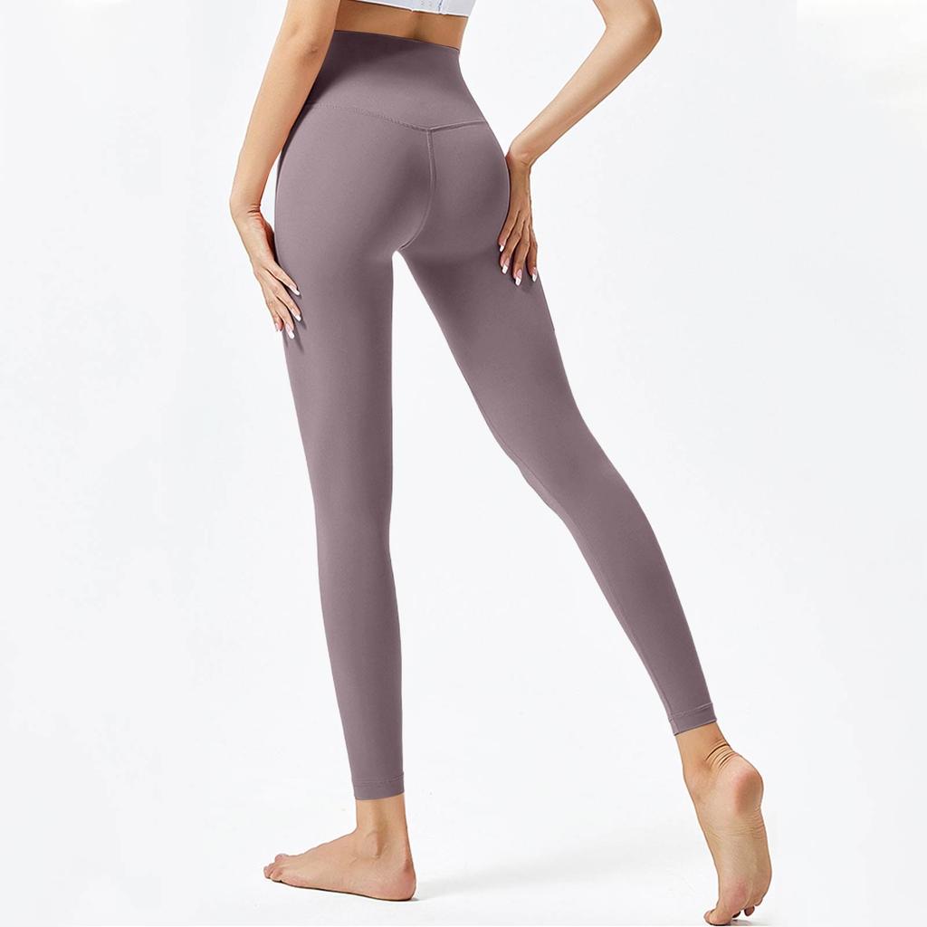 Женские модные однотонные штаны для йоги с высокой талией, узкие спортивные штаны для фитнеса