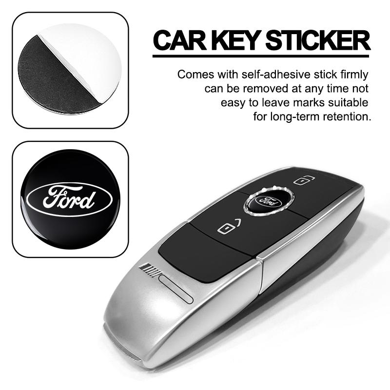 snpwz4 5/10/20 Pcs 14mm Car Key Remote Control Sticker Badge For Ford Focus Mk2 Fiesta Kuga Explorer Mk4 Ranger Mk7 Mustang Smax Escape