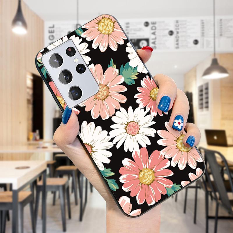 Shockproof Soft Case Cartoon Flowers Design Casing Girls Boys Lovely Soft TPU Silicone Phone Case Cover for Samsung