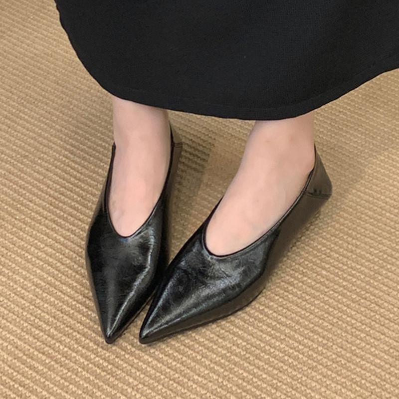 Мода Bailamos Женские балетки Мода Острый носок Слипоны Женские Элегантные Сандалии Мягкий Плоский каблук Уличные Туфли Платье Mujer