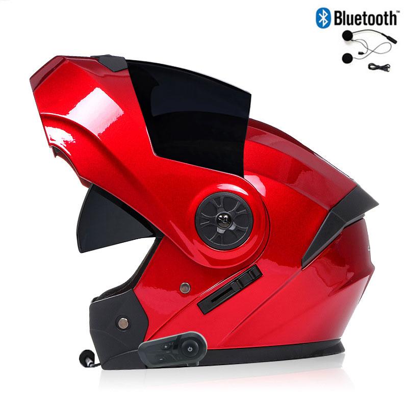 Bluetooth Мужские Мотоциклетные Шлемы Полнолицевые Casco для Мотоциклов Мужской Мотокросс Kask Откидной Casque De Moto Сертифицирован DOT BLD
