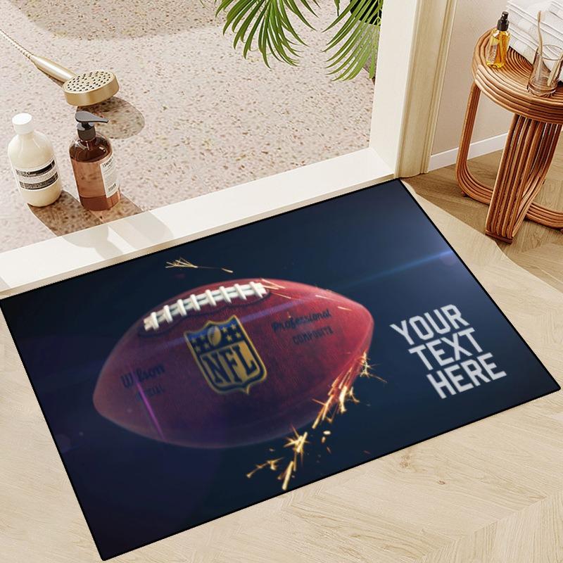 Super Bowl Themed NFL Rugs Non-Slip Machine Washable Floor Mats for Entryways and Holiday Decor Celebrate The Football Spirit