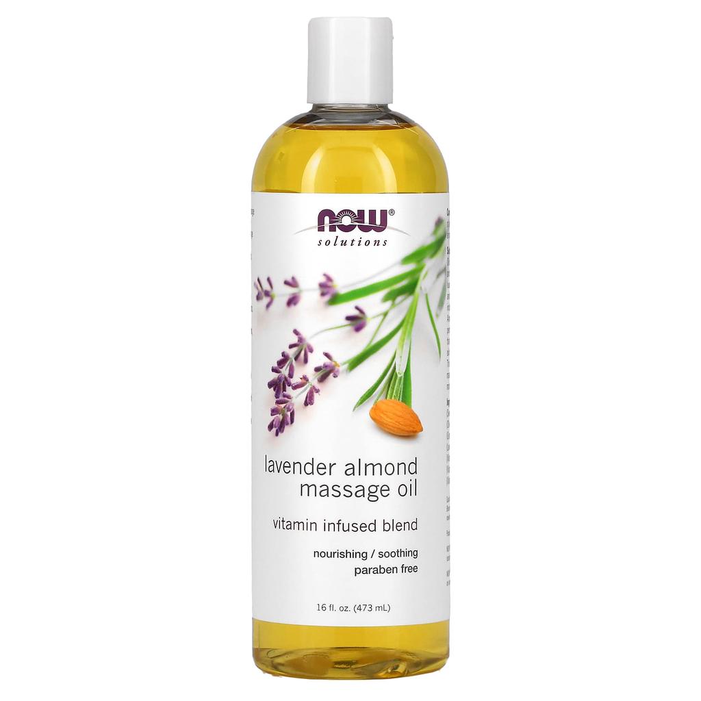 Solutions, Lavender Almond Massage Oil, 16 Fl Oz (473 Ml)