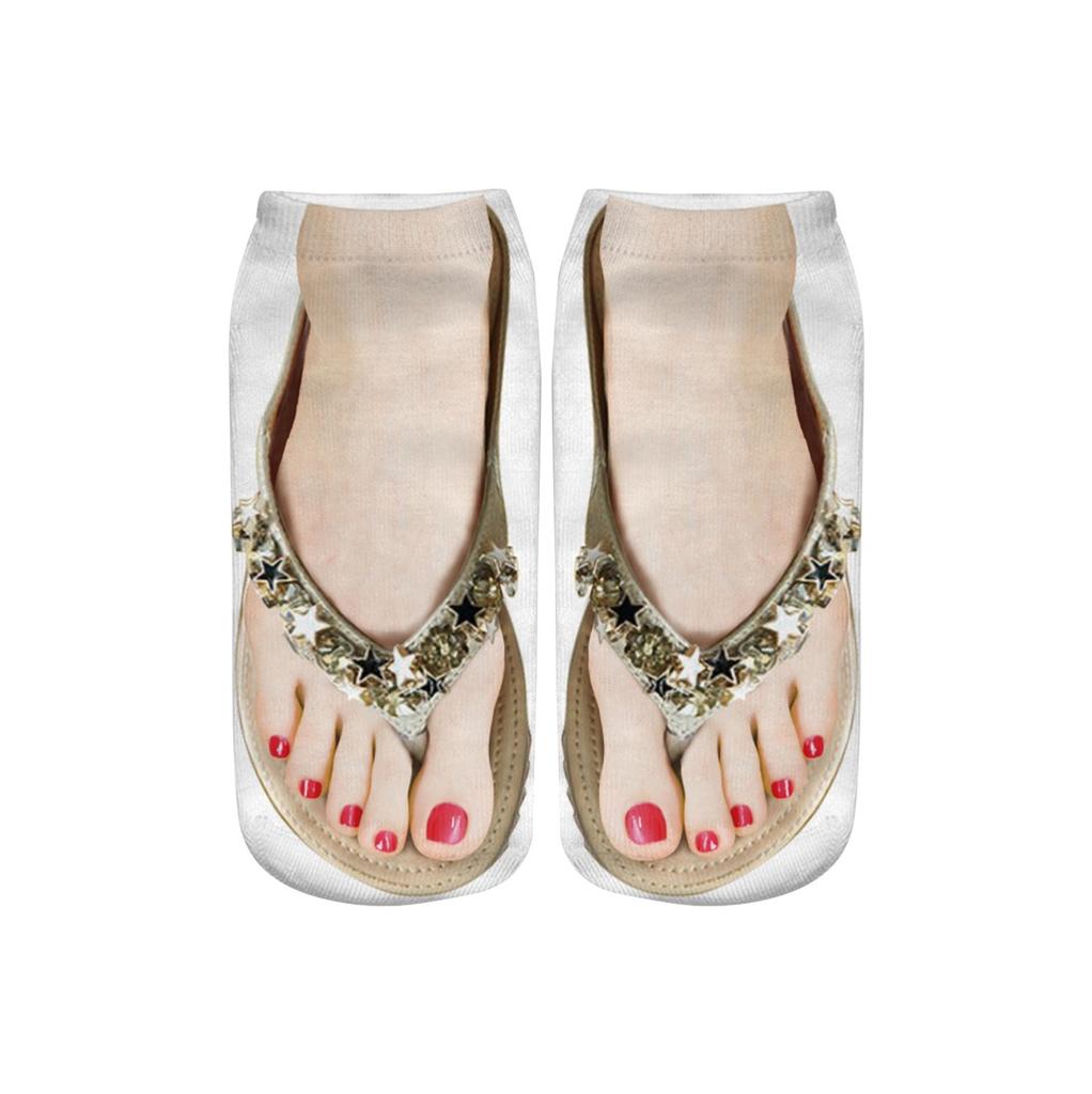 Носки с 3D принтом 20 см, забавные шлепанцы, носки, холщовые забавные креативные носки