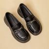 Platform British Style JK Small Leather Shoes Women's Shoes Genuine Leather New Mary Jane One-pedal Loafers Single Shoes Large Size 41