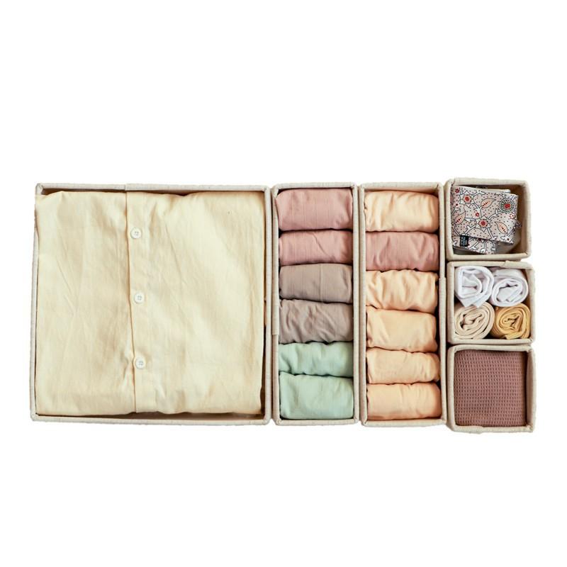 Foldable Fabric Underwear Organizer Box Drawer Storage Large Capacity Medium Size Japanese Style 2L