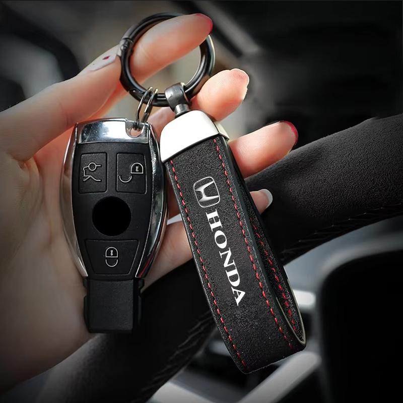 Car Tire Wheel Valve Caps Cover Suede Auto Key Ring Keychain For Honda Civic Fit Jazz Accord Pilot CRV Odyssey Passport City Shu AQVBN1