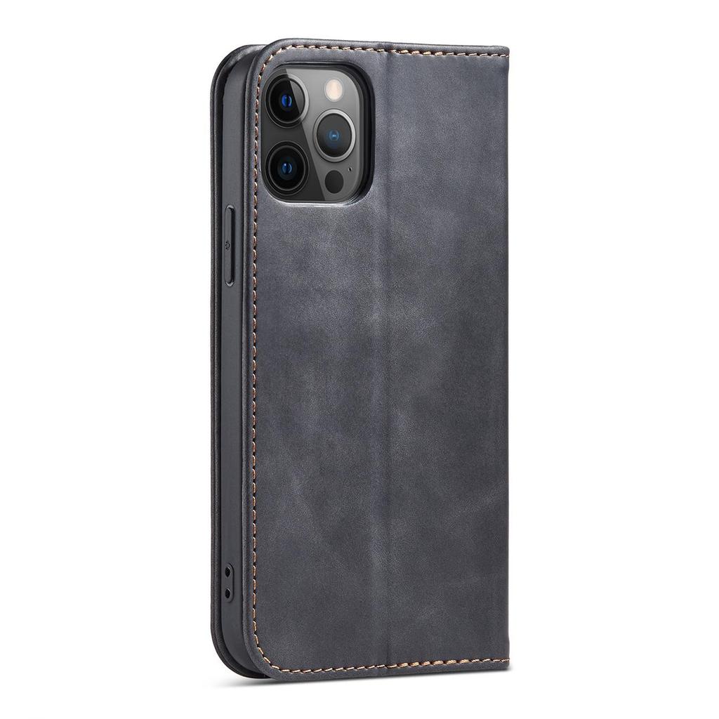 Hurtel iPhone 12 Pro Max Magnetic Wallet Case Black