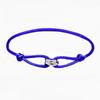 Sailing Rope Women's Bracelet Tricolour In Black Cord Bracelet with Stainless Steel Ring  Waterproof Boho Jewellery for Women Adjustable Length With