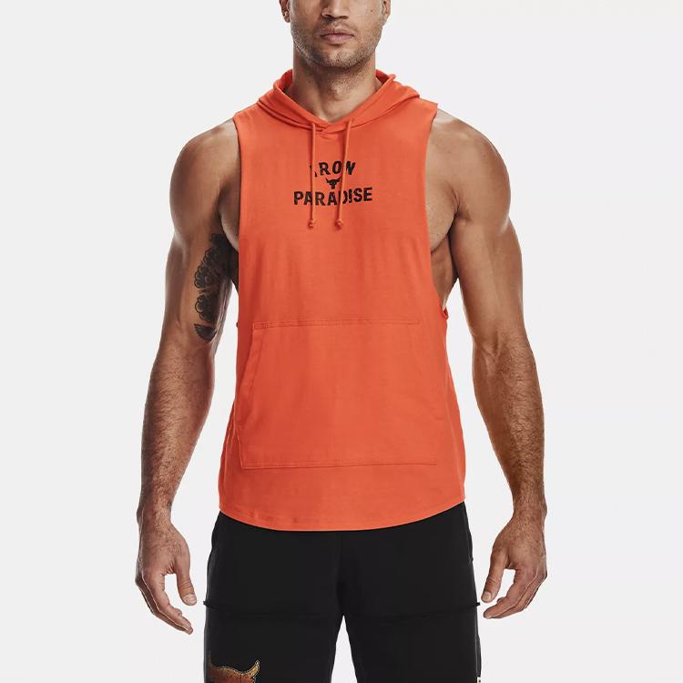 Under Armour Letter Pattern Breathable Sleeveless Sports Vest Men Vests Orange 1365215-851