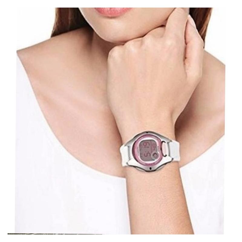Casio Серия DIGITAL-Диск Упрощенный Контрастный Цвет Десять Лет Мощности ЖК-Кварцевый Механизм Ремешок из Смолы Японские и Корейские Часы Женские LW-200-7AVDF