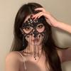 Luxury Face Chain Retro Veil Mask Bohemian Style Rhinestone Mask  for Women