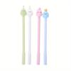 10pcs 0.5mm Creative Animal and Fruit Shape Gel Pen, Black Exam Water-based Pen, Cute Cartoon Office Signature Pen