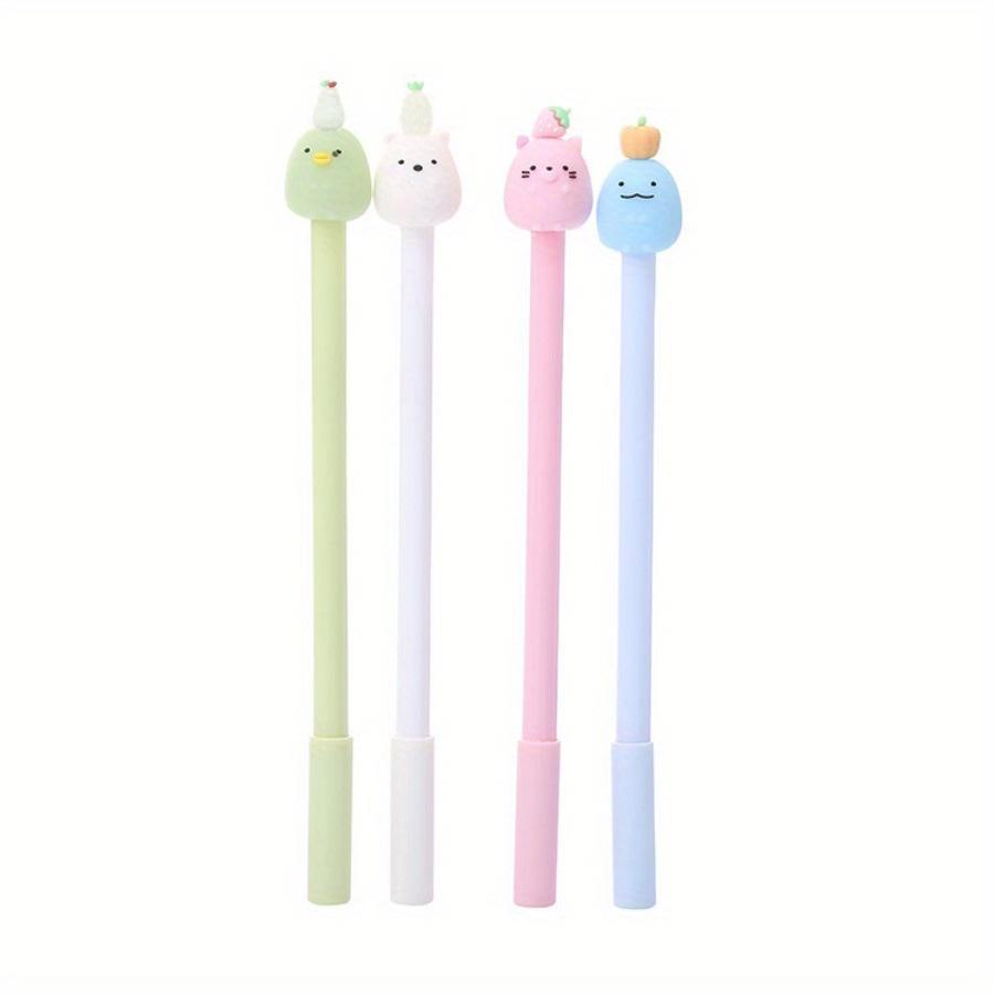 10pcs 0.5mm Creative Animal and Fruit Shape Gel Pen, Black Exam Water-based Pen, Cute Cartoon Office Signature Pen
