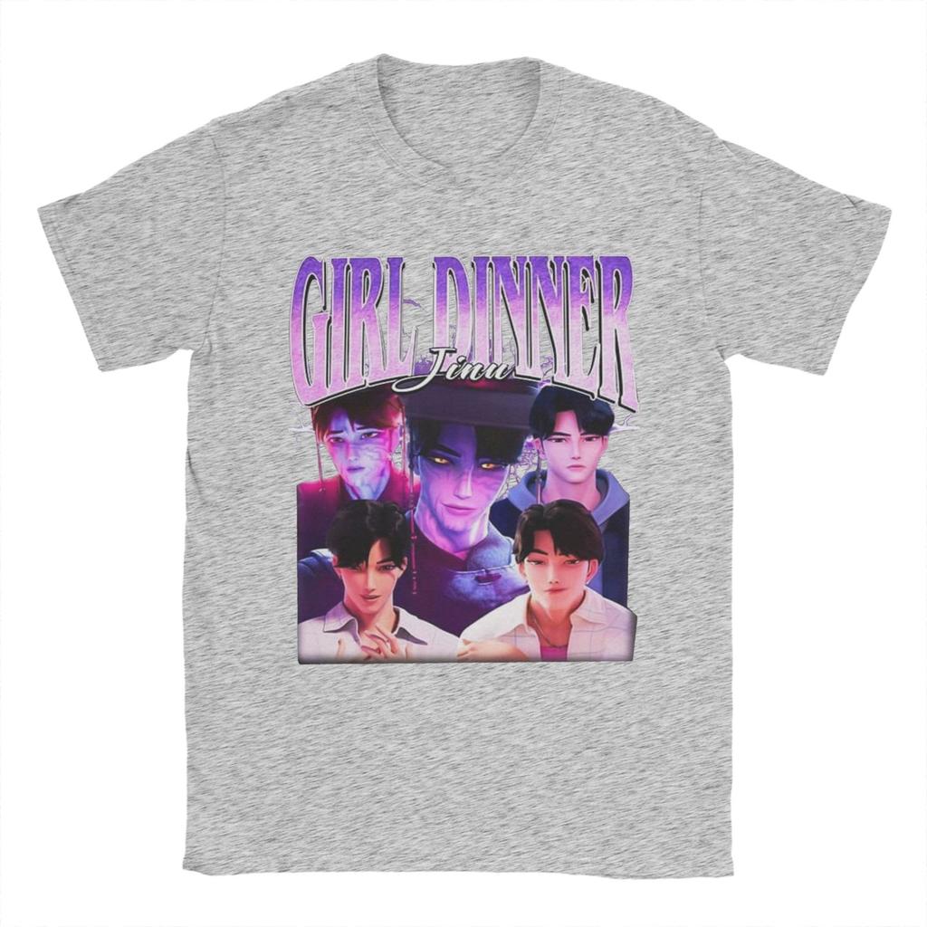 Girl Dinner Jinu Kpop Demon Hunters Villain T-Shirt Unisexs  Funny Pure Cotton T Shirts Summer  Design Oversized Clothing