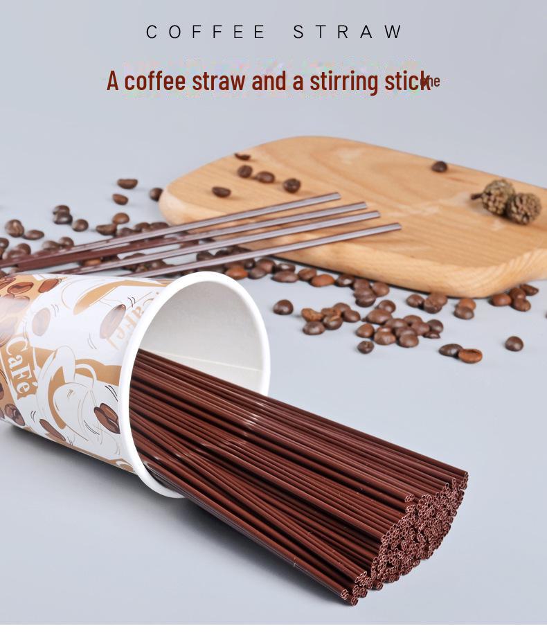 Разлагаемая трубочка для помешивания кофе из PLA, с тремя отверстиями, одноразовая для горячих напитков и чая с молоком
