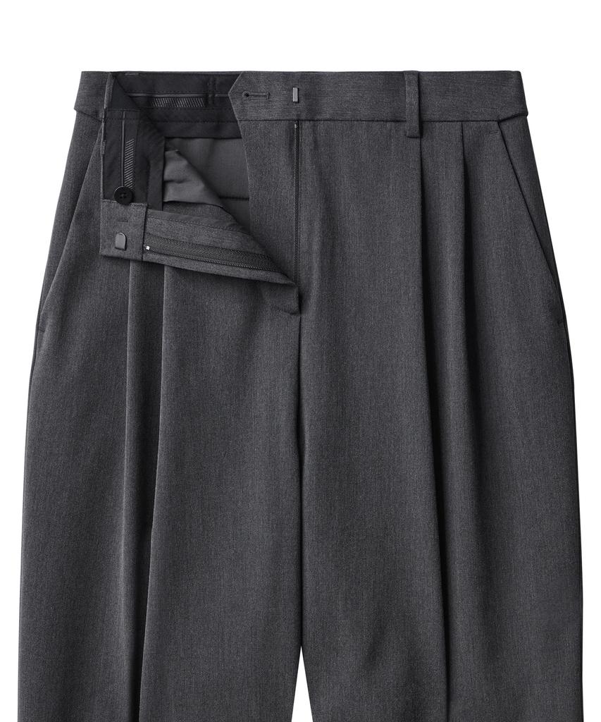 MUSINSA STANDARD WOMAN Женские брюки с высокой талией, широкие, со скрытой резинкой [Средне-серый]