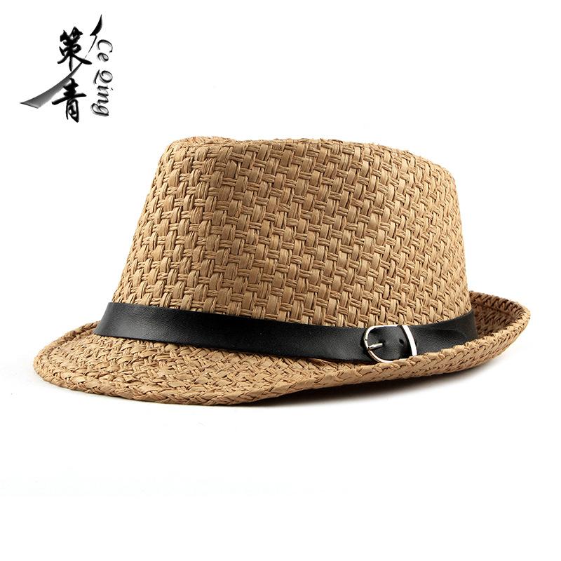 Jazz Hat Fashionable Simple Sun Hat Women's Summer Sun Protection Breathable Straw Hat Top Hat Men's Straw Hat