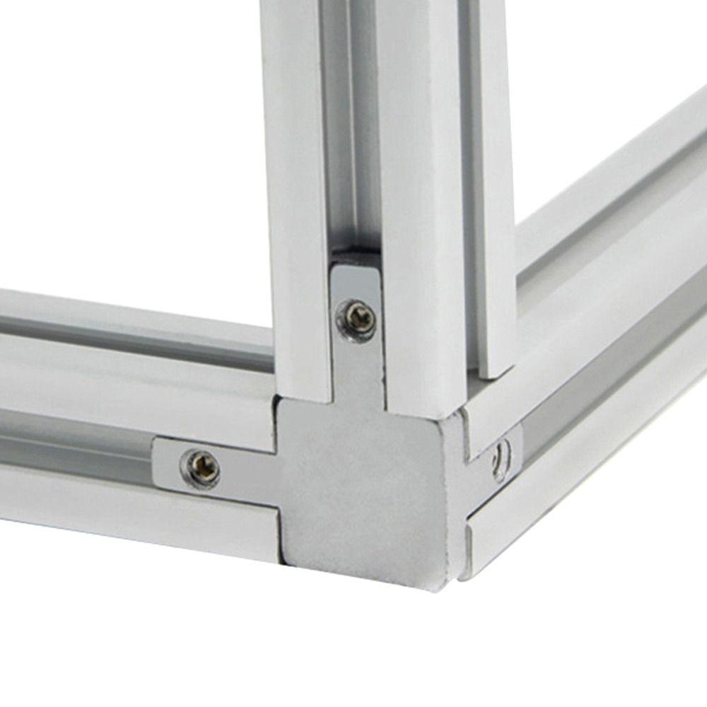 Silver Aluminum Extrusion Profile with Screws Bracket Connector 3-Way European Standard End Corner