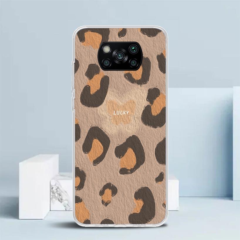 Чехол для телефона с леопардовым принтом для Xiaomi Poco F7 Ultra X5 X6 X7 Pro M7 Redmi 15C 15 13C 13 12C 12 10C 10 10A 9 9C 9A 9T Покрытие Poco X7