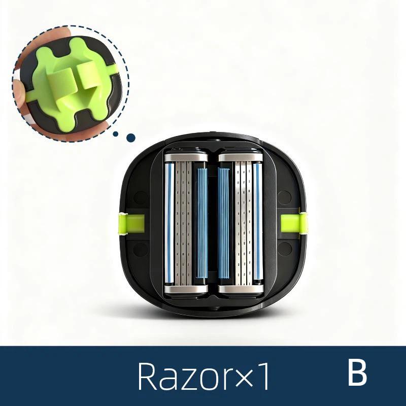 Men'S Convenient Multi-Blade Shaver Effortless Bald Head & Body Hair Grooming For Unisex Washable Shave Clean In One Strok
