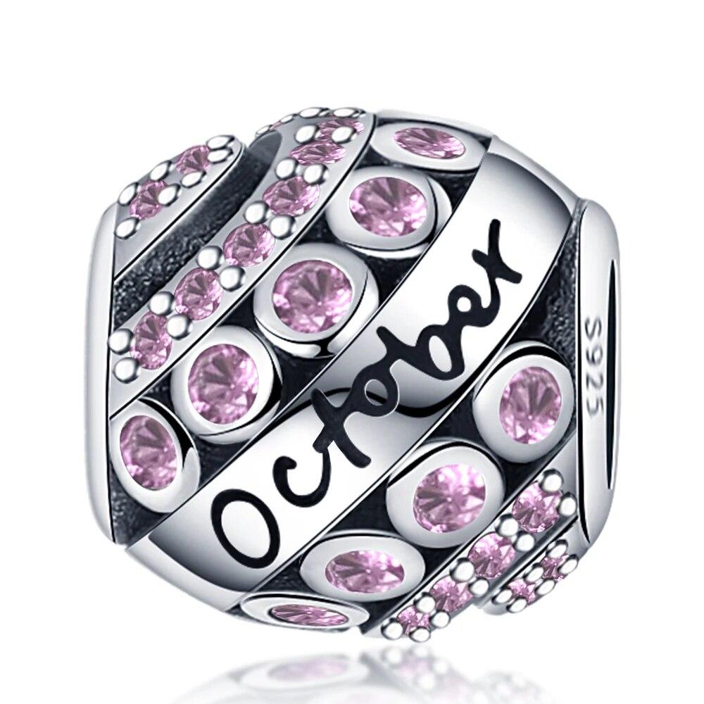 Созвездие 12 зодиака Овен Телец Diy Подвески 100% Стерлингового Серебра 925 пробы Камень Подходит Оригинальный Новый Браслет Ювелирные Изделия Подарок