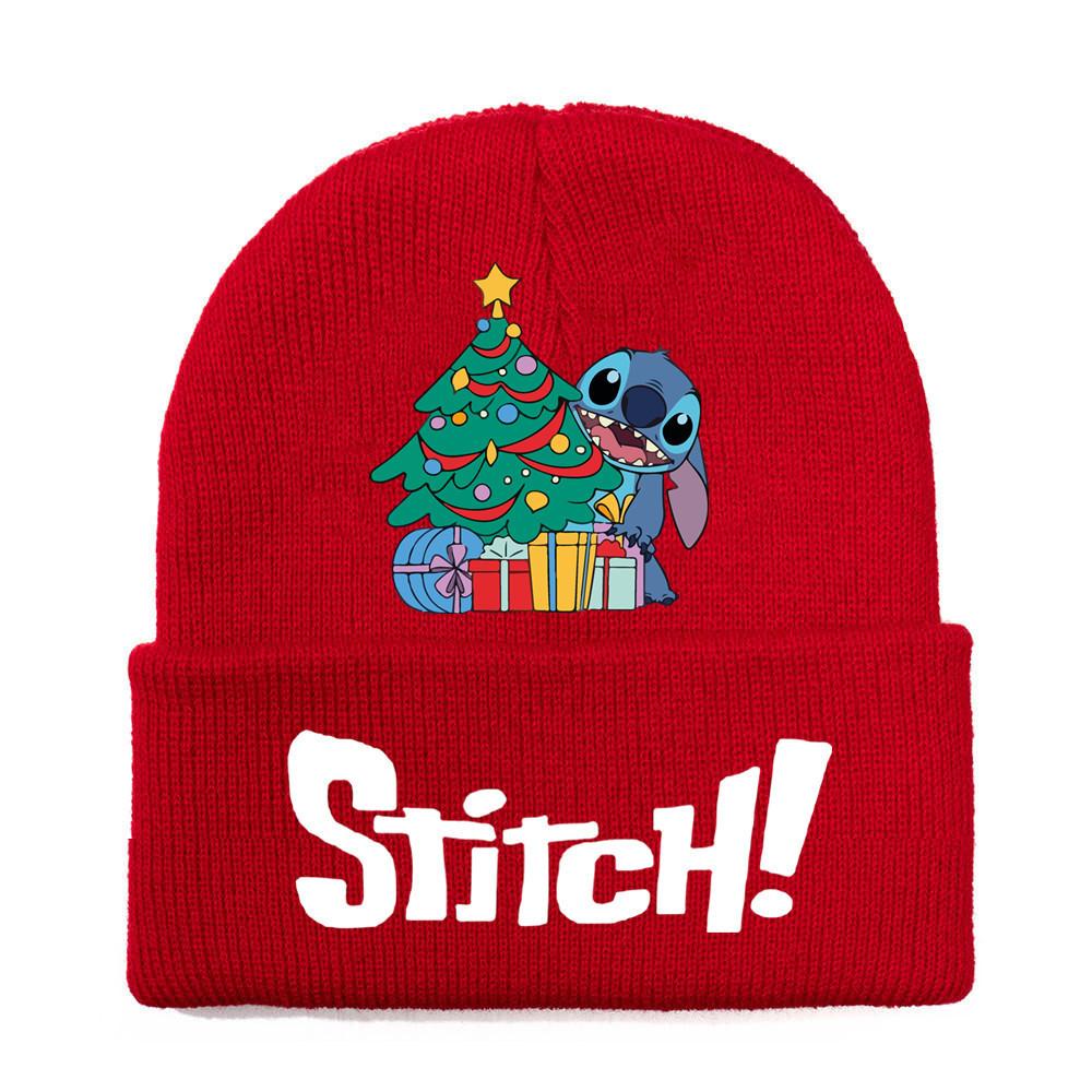 Disney Stitch Knit Beanie Winter Hat With Rolled Brim For Christmas Gifts Adults