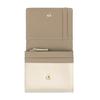 imeetu Two-fold wallet mini genuine leather ladies compact card case coin purse RFID (Ivory x Gray)