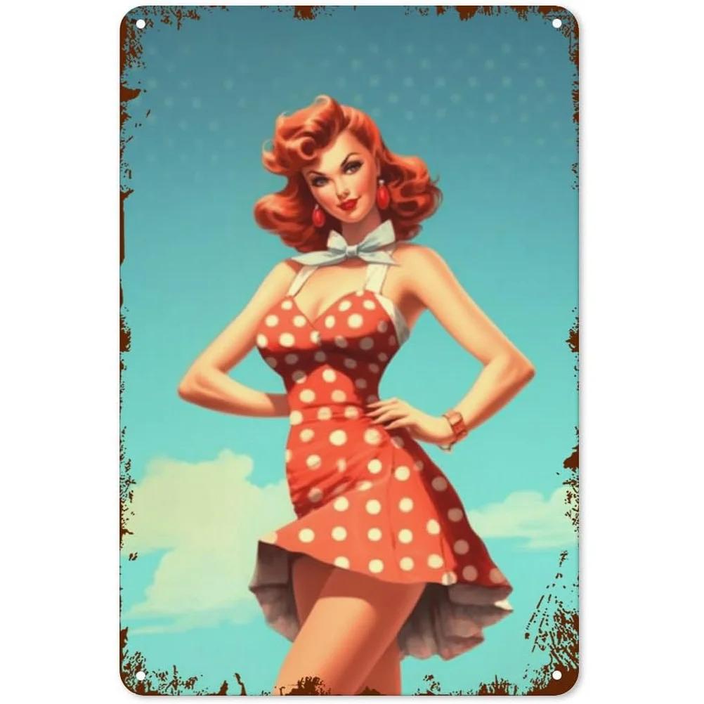 Металлические жестяные таблички Пинап Сексуальные девушки Настенное украшение Табличка Винтажный художественный плакат Жестяная картина для мужской пещеры Дома Кафе Сада Клуба Бара