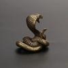Antique Bronze Cobra Boa Snake Statue Miniature Figurines Copper Zodiac Animal Desk Funny Decor Tea Pets Ornaments Brass Crafts